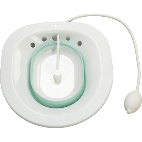 Bain de siège pliable multifonctionnel en silicone PP pour toilettes, idéal pour les hémorroïdes, les soins post-partum et la santé des femmes enceintes (vert). (1/5)