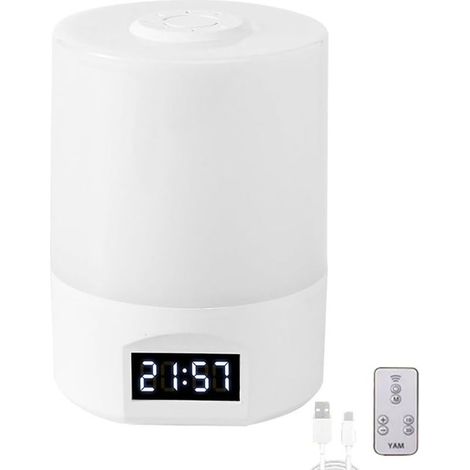 Lampe de Table Rechargeable avec Interrupteur Tactile télécommande à intensité Variable avec Horloge électronique 3000K/4000K/6500K Lampe de Chevet pour Chambre Salon (1/5)