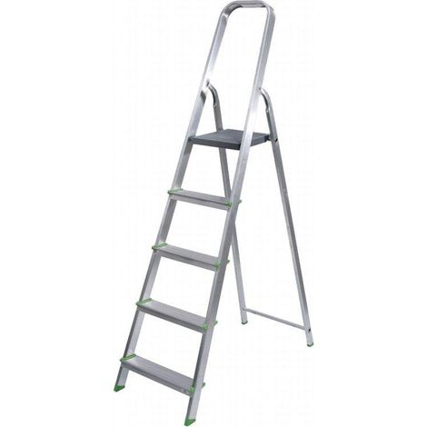 FPLUS escalera aluminio 4 peldaños , Escalera aluminio domestica peso max.150 kg.
Altura escalera abierta 0.87 mtrs. con persona 2.87 mtrs.