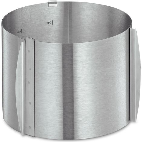 Cadre à pâtisserie haut Kuchenprofi, diamètre réglable, hauteur 15 cm, acier inoxydable (1/2)