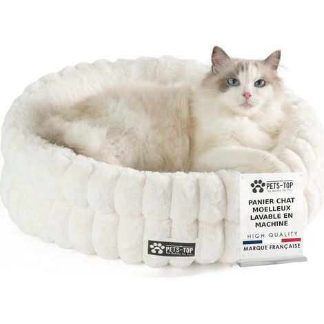 1 Panier Chat Coussin Doux Antidérapant Lavable Petit Chien Intérieur