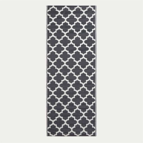 Tapis extérieur terrasse réversible HOMESCAPES Tapis de jardin Nola noir 75x200 cm (1/5)