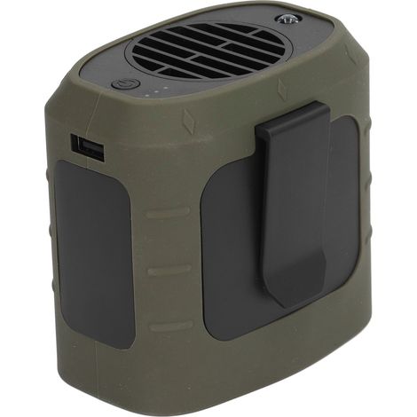 Mini-ventilateur de ceinture portable 8000mAh, ventilateur rechargeable sans fil 3 vitesses, flux d'air puissant, ventilateur collier USB pour chantier pêche vert armée (1/5)