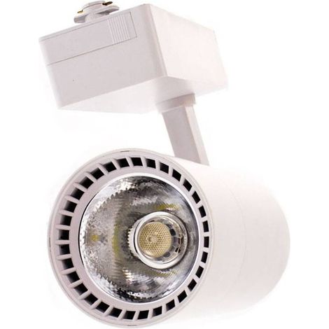 TRADE SHOP - Faretto Led Cob Con Binario 30w Lampada Pista Luce Naturale Fredda Calda F30w-9a - -Bianco Freddo -