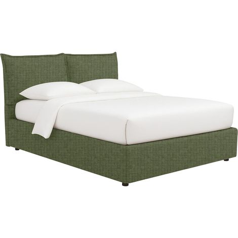 Letto Singolo Chatteris, Sfoderabile, Contenitore Made in Italy, Verde