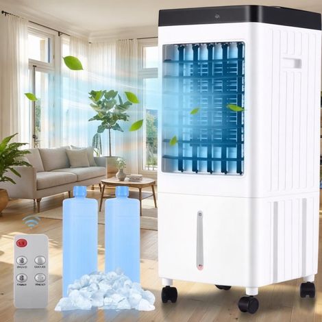 MRTRS–Télécommande Rafraîchisseur d'air portable 2000m³/h – Capacité réservoir 10L-3 vitesses – Minuterie 7,5h – Pour 20m² à 30m²