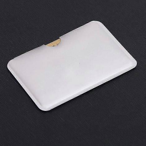 1@Protection antivol RFID argentée pour carte de crédit et carte d'identité, étui en aluminium anti-scan, outil EDC indispensable
