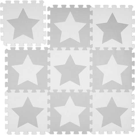 Alfombra rompecabezas estrellas gris claro