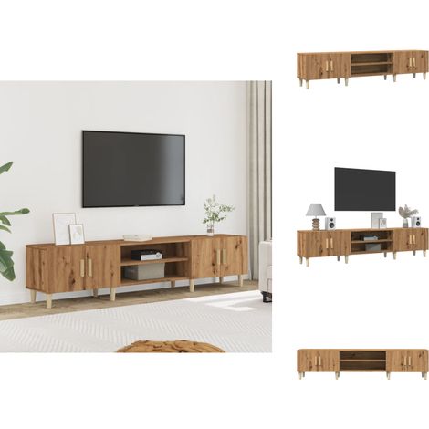 Meuble TV chêne artisanal 180x31,5x40 cm bois d'ingénierie - Meuble TV - Meubles TV - Support TV - Banc TV (1/5)