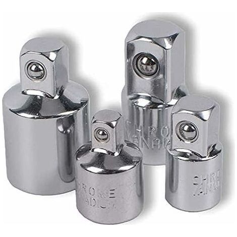 4pcs Adaptateur à Cliquet Adaptateur Douille Cliquet 1/2 à 3/8-3/8 à 1/2-1/4 à 3/8-3/8 à 1/4 Réducteur de Douille pour Douilles et Embouts (1/5)