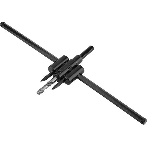 Kit de scies cloches réglables 30-300mm pour perceuse, outil bricolage bois, cercle noir (1/5)