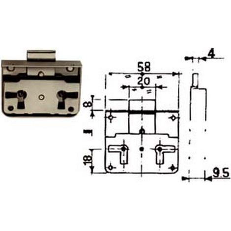 5PZ SERRATURA 1/2 SCATOLA DA APPLICARE  - mm.25