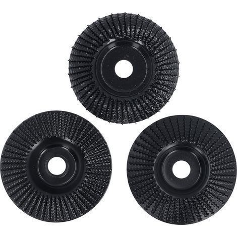Set mit 3 schwarzen Holzschleifscheiben, 100 mm flache, innenliegende, schräge Bogenschleifscheibe, 16 mm Durchmesser (1/5)