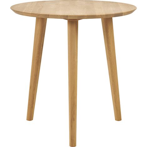 Runder Esstisch aus hellem Eichenholz massiv D75 cm OKSANA