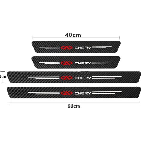 (4 pièces pour CHERY2) Seuil de porte de voiture pour Chery TIGGO 2 3 4 5 7 Pro 8 3X A1 QQ Arrizo,autocollants de pare-chocs de coffre en fibre de carbone,accessoires (1/3)