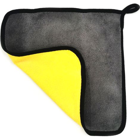 Panno in microfibra per detailing 30×30 cm 500 g/m² grigio-giallo - non lascia aloni né graffi (1/2)