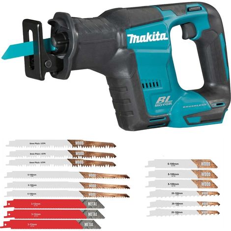 Makita DJR188Z 18v LXT Brushless Compact Reciprocating Saw Bare Tool + 15 Blades (1/5)