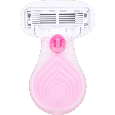 Outil de rasage manuel portable à 5 couches pour femmes, mini, avec étui de rangement rose (1/5)