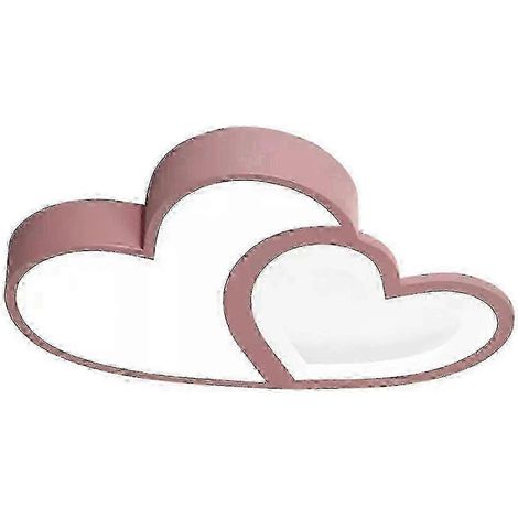 Plafonnier LED en forme de cœur avec télécommande - 55 cm - rose (1/4)
