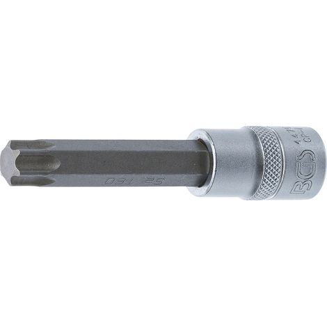 BGS  Punta  para  destornillador  100  mm  de  largo  accionamiento  cuadrado  interior  12,5  mm  (1/2")  perfil  en  T  (para  Torx)  T60  -  4476 (1/2)