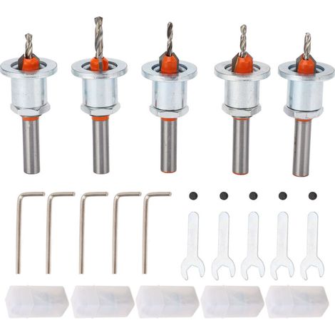 5-Piece Set Tapered Countersink Drill Bit for Woodworking Projects (1/5)