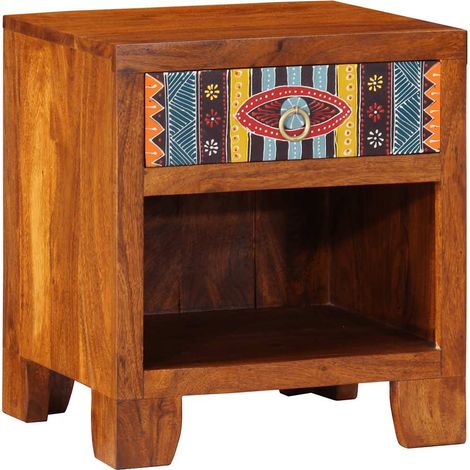 vidaXL Table de chevet 40x35x45 cm bois d'acacia massif (1/5)