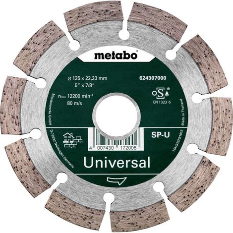 Metabo Accesorios - Disco de corte diamantado para materiales de construcción comunes 125 x 22,23 mm 624296000