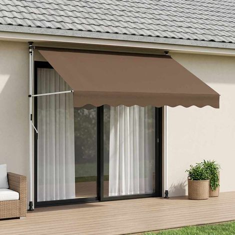vidaXL Auvent rétractable manuel Taupe 300 cm (1/5)
