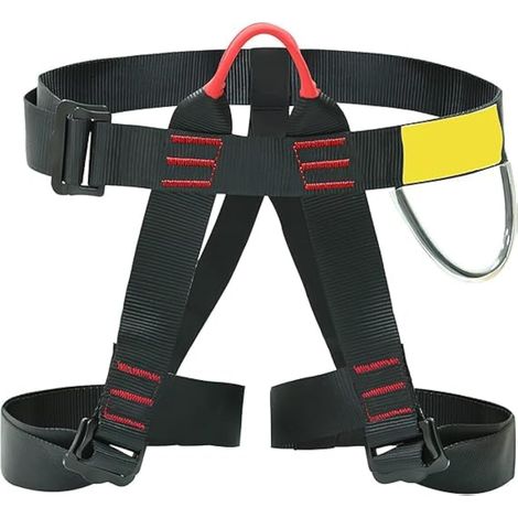 1 - Harnais Demi-Corps - Ceinture Anti-Chute - Équipement Escalade Et Alpinisme - Sangle Réglable Pour Hommes Femmes Enfants - Noir - 70-120 cm (1/5)