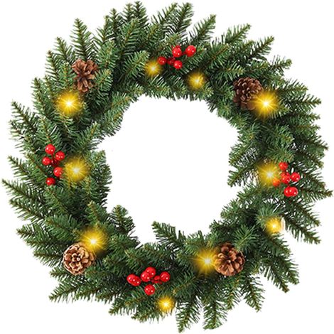 Couronnes de Noël d'Intérieur Décorations Saisonnières Artificielles  Décorations De Couronne Pour Fêtes Porte D'Entrée Extérieur Intérieur Mur Fenêtre Cheminée Entrée Jardin (1/5)