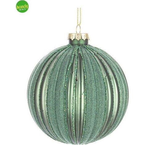 Sfera natalizia vetro clio Bizzotto Ø 10cm verde