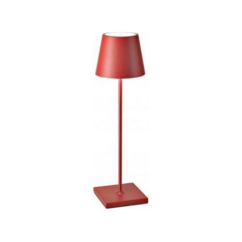 Zafferano Poldina Pro Lampada da Tavolo Ricaricabile Rosso