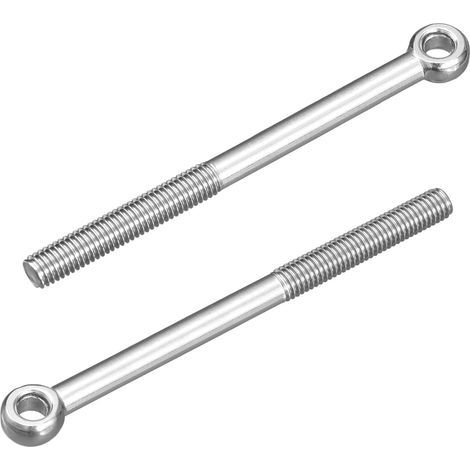 Quatre boulons à œil, en acier inoxydable 304, adaptés aux machines en acier inoxydable 304, aux boulons à œil de vannes à guillotine et aux fixations de tuyaux en acier (M8 x 100 mm). (1/5)