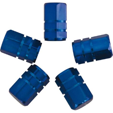 Capuchons de valve piston 5pcs bleu