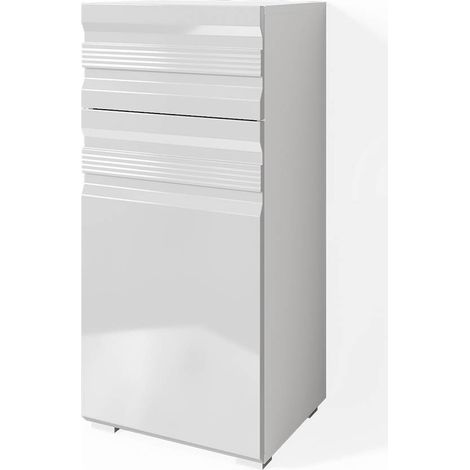 Meuble de rangement de salle de bain Fredd, Blanc, 36.4 x 79 cm, Vicco
