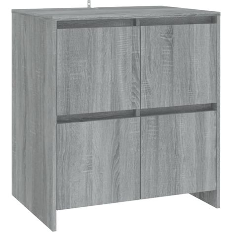 Credenza cassettiera mobile contenitore organizer cucina soggiorno salotto sonoma 70 x 41 x 75 cm legno ingegnerizzato grigio 020036519