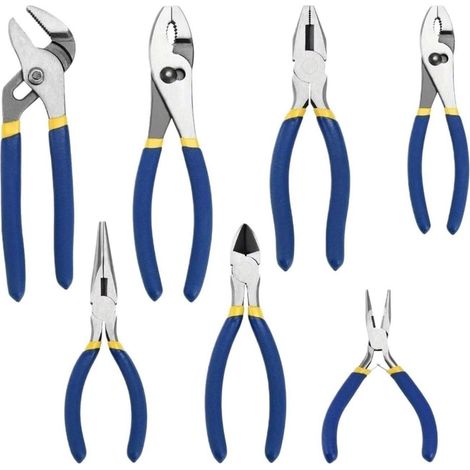 Kit de pinces manuelles 7 pièces acier carbone, pour atelier (1/5)