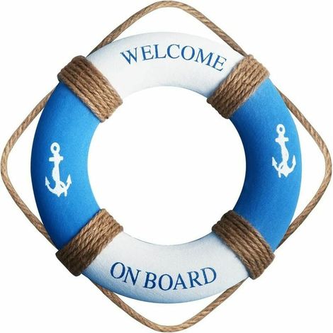 Maritime Rettungsring-Dekoration, Wand-Rettungsring, Rettungsring zum Aufhängen an Wand oder Tür, Stranddekoration, Bastelarbeiten, Rettungsring-Dekoration (1/5)