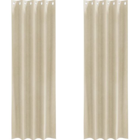 Rideaux occultants 2 pcs Crème 140 x 245 cm Velours