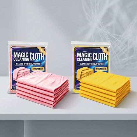 Magic cleaning cloth suitable for car windshields, interior leather cleaning, kitchen stovetops, and dining tables -- Pink 5-piece set (1/5)