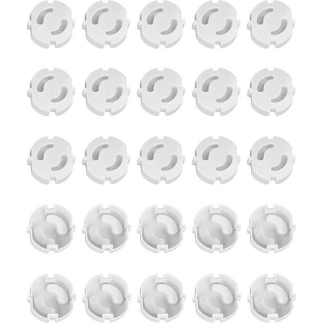 25 prises (Blanc)Cache Prise Bébé Electrique,prises de sécurité enfant en Plastique Blanc Cache Prise Bébé Cache Prise Bébé Sans Adhésif Protection pour Prise de Courant avec Mécanisme Rotatif (1/5)