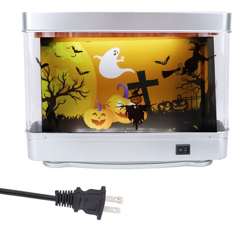 Lampe décorative LED Toivize Aquarium Fantôme Halloween animée 30x22,5cm lumière blanche ambiance magique bureau salon (1/5)