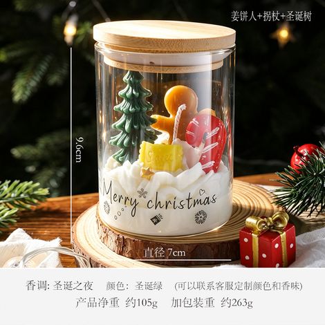 Weihnachtliche Miniatur-Duftkerze aus Glas, Rentier-Lebkuchenmann-Weihnachtsschmuck, Weihnachtsgeschenk, Duftgeschenk