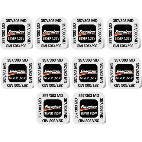 .10 piles Energizer 357/303.