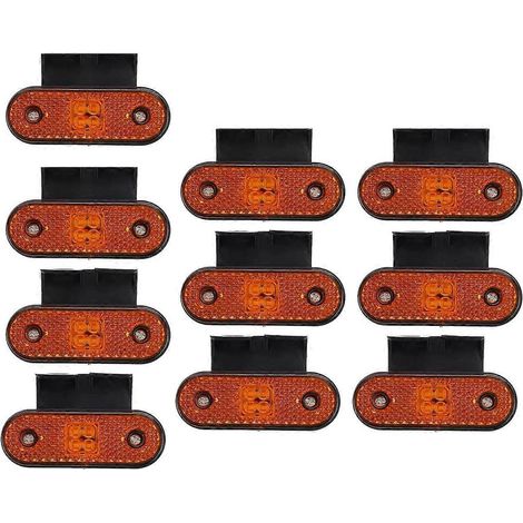 10 Stück 24V LED-Seitenmarkierungsleuchten, Blinker, Rücklichter für Pkw, Lkw, Anhänger, Wohnwagen, Busse, Boote, Wohnmobile, LKW (JXLGV) (1/5)
