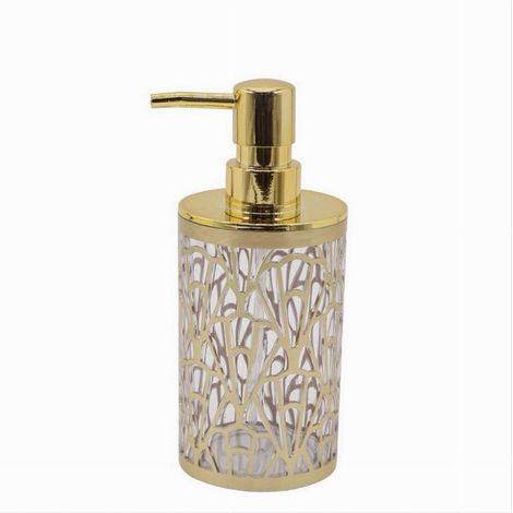 TRADE SHOP - Dispenser Per Sapone Liquido Accessorio Bagno Oro Contemporaneo Dosatore 59097 -
