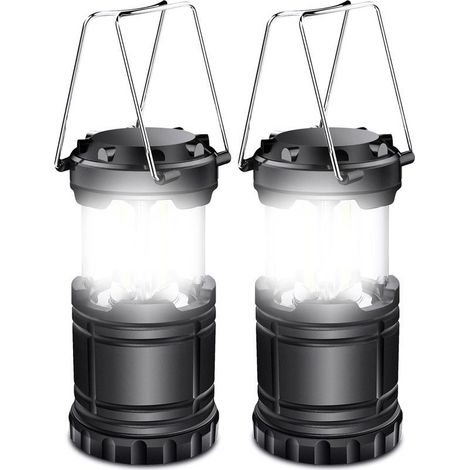 Lampe de Camping Portable Rechargeable, 180° Pliable avec Poignée, Lampe de Randonnée étanche pour Extérieur, Idéal pour Tente, Pêche, Urgence et Randonnée, Lot de 2 (1/5)