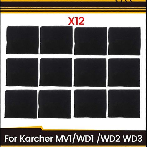 12 filtres en mousse pour liquides et poussières compatibles avec les aspirateurs NT Series MV1/WD1/WD2/WD3, pièces détachées 2.683-016.0 (1/5)