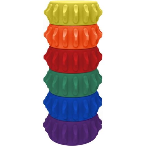 Lot de 6 balles sensorielles magnétiques en silicone - Soulagement du stress et massage du bout des doigts pour le bureau et les voyages, couleurs variées et sensation magnétique (1/5)