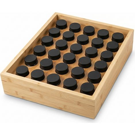 Bambus Gewürzorganizer PALETTE mit Wandmontage, 30 Gläser Ø 4,5 x 9 cm (1/5)